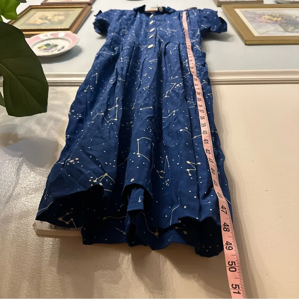 Vintage Raoul Constellation Blouson Dress Size 8 Small Pinup Rockabilly Blue - Picture 5 of 12
